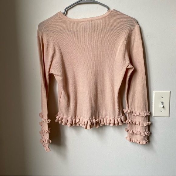 Club Monaco Ruffled Light Pink Ruffled Top size small - Picture 5 of 7